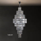 Extra Large Plaza Hall Multi-Tier Crystal Chandelier Foyer Living Room Staircase Ceiling Lighting Fixture In Chrome/Gold Finish