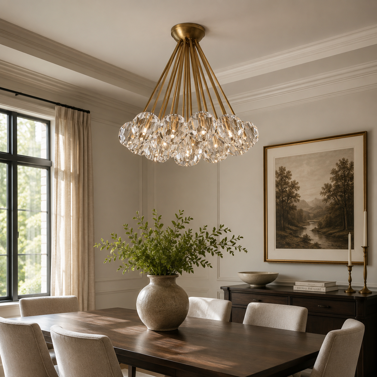 Beyle di Cristal Clear Glass Flushmount