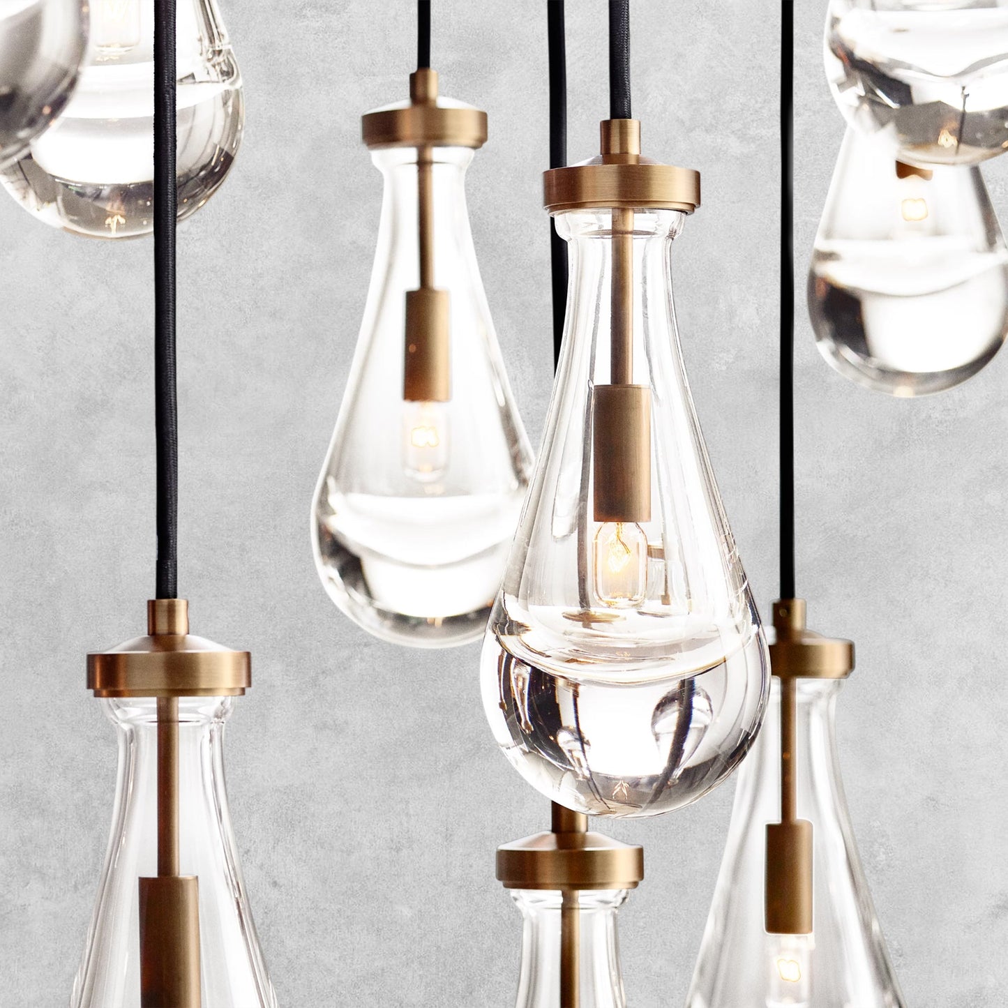 Raindrop Glass Linear Chandelier 54'' 72''