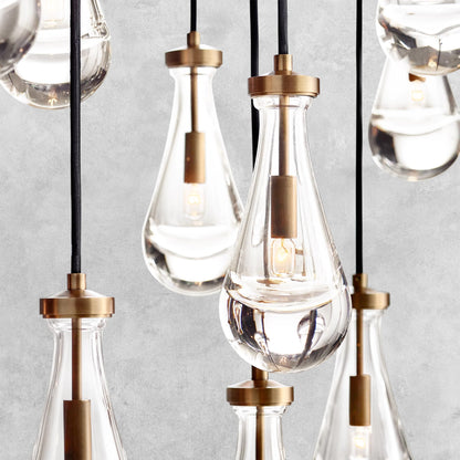 Raindrop Glass Linear Chandelier 54'' 72''