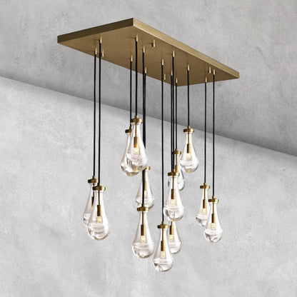 Raindrop Glass Linear Chandelier 54'' 72''