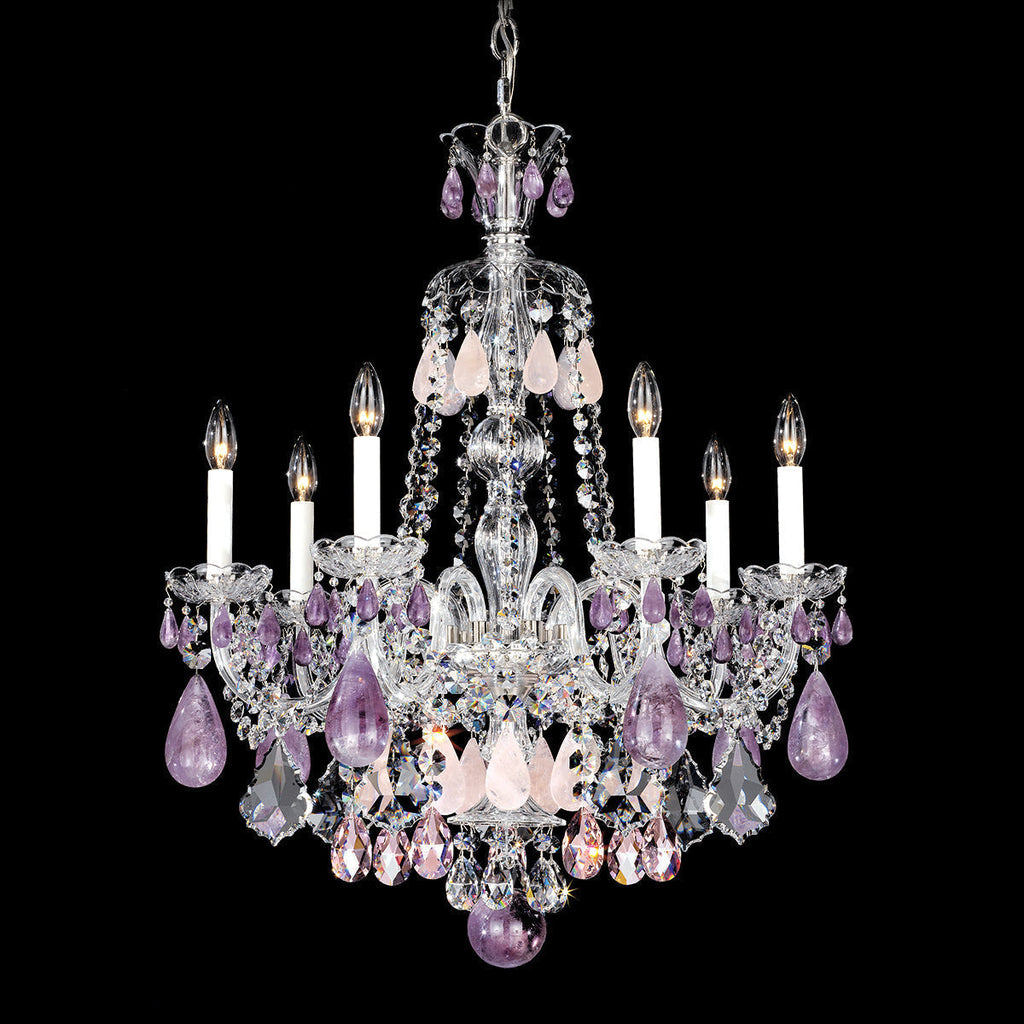 Green Purple Luxury Rock Crystal Chandelier for Bedroom or Living Room
