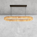Riora Lisse Alabaster Oval Chandelier 57" 74"