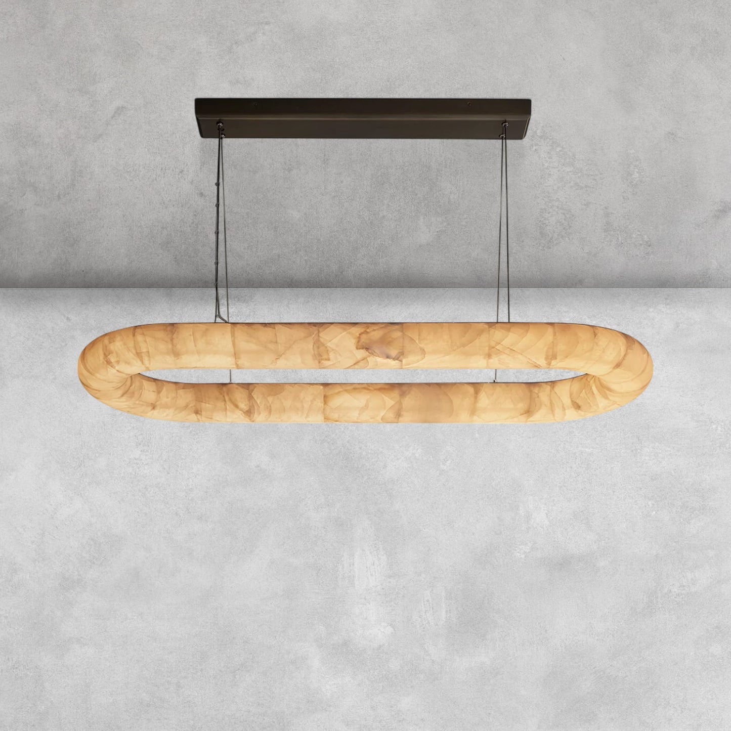 Riora Lisse Alabaster Oval Chandelier 57" 74"