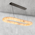 Riora Lisse Alabaster Oval Chandelier 57" 74"