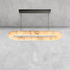 Riora Lisse Alabaster Oval Chandelier 57" 74"