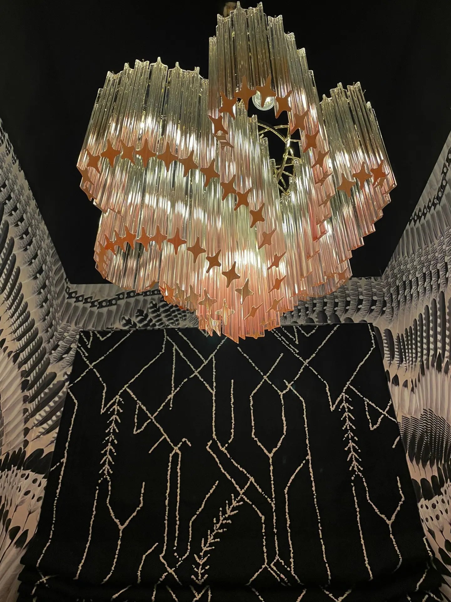 Murano Glass Chandelier- Pink