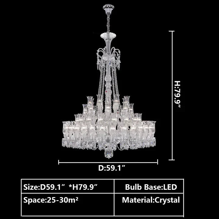 Multi Layer Chrome Crystal Chandelier in French Style with Romantic Branch Flowers for Grand Hallway and Staircase