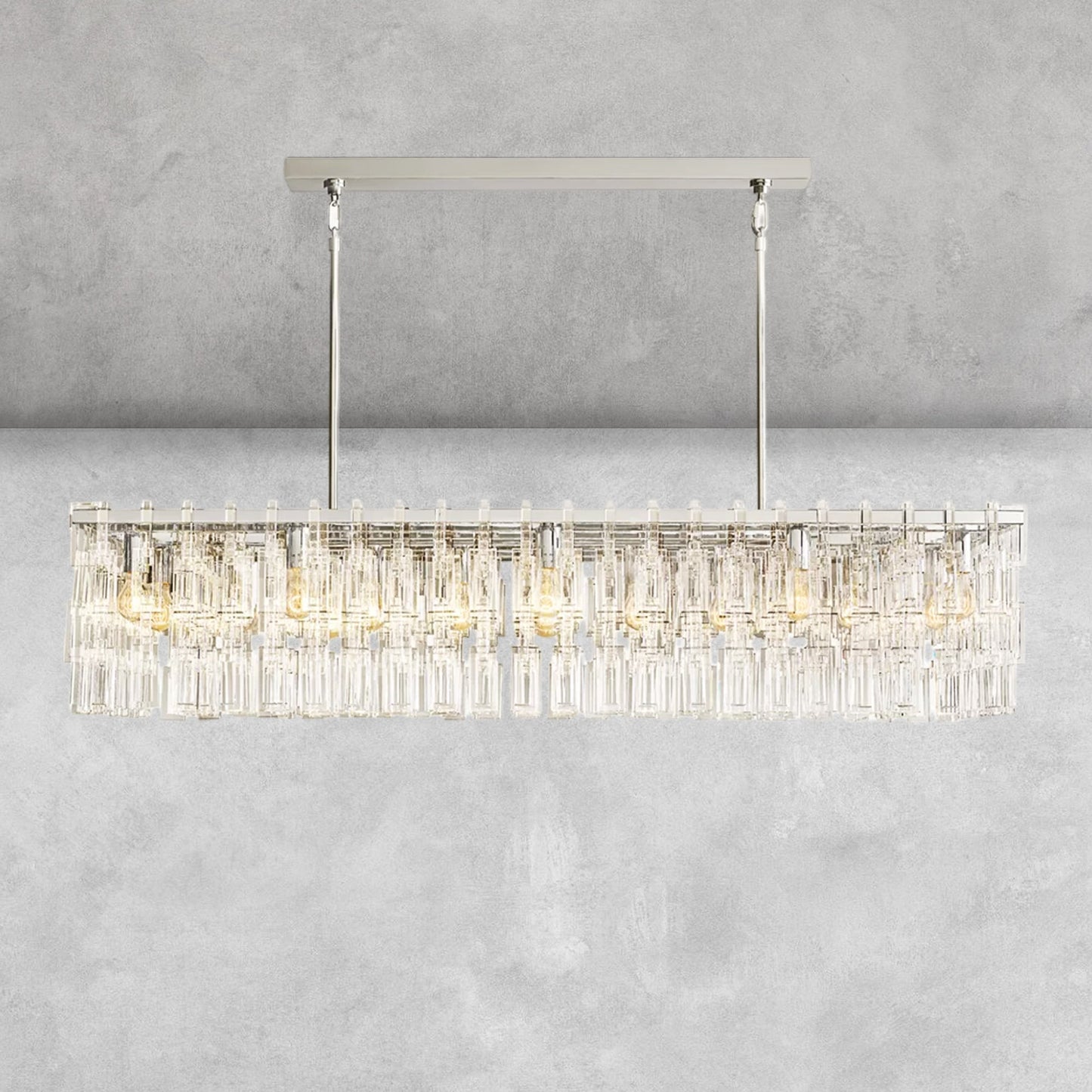 Aurelia K9 Crystal Modern Rectangular Chandelier 60"