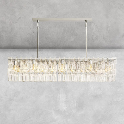 Aurelia K9 Crystal Modern Rectangular Chandelier 60"