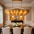 Sideros Smoke Glass Linear Chandelier