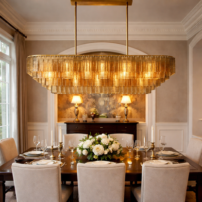 Sideros Smoke Glass Linear Chandelier