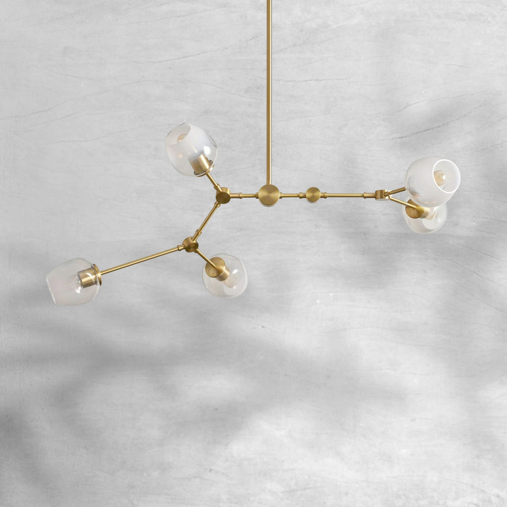 Covington Horizontal White Globe Branching Bubble Chandelier