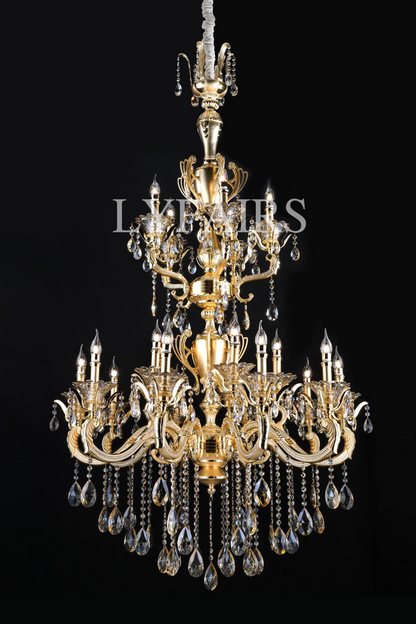 Royal Baroque Revival Vintage Chandelier Series with Waterfall Crystal