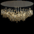 Amber Teardrop Rain Glass Chandelier
