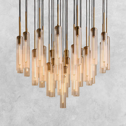 Colleena Fluted Glass Round Chandelier