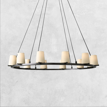 Pauilla Fabric Shade Round Chandelier 36" 48" 60″