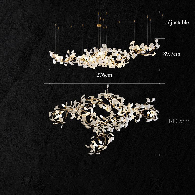 Modern Creative Ginkgo Linear Chandelier