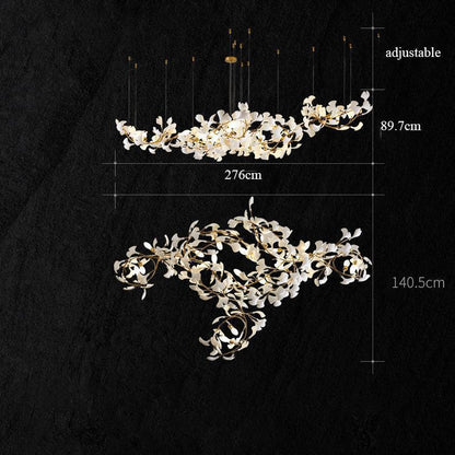 Modern Creative Ginkgo Linear Chandelier