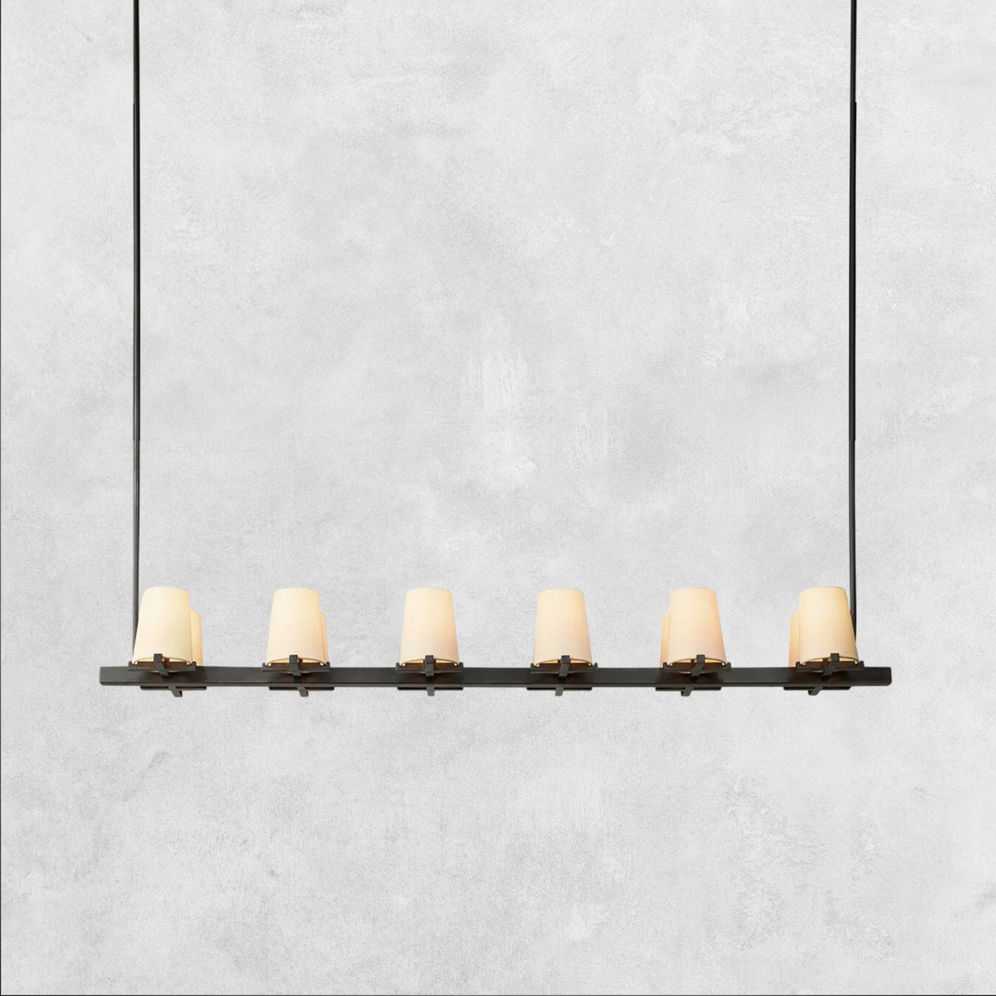 Pauilla Fabric Shade Linear Chandelier 49" 60”