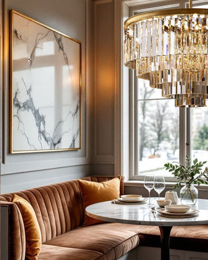 1920s Diomond Round Chandelier