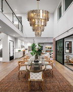 HATTICE SMOKE GLASS TIERED CHANDELIER 47"