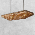 Kiaris Glass Tiered Rectangular Chandelier 54'' 74''