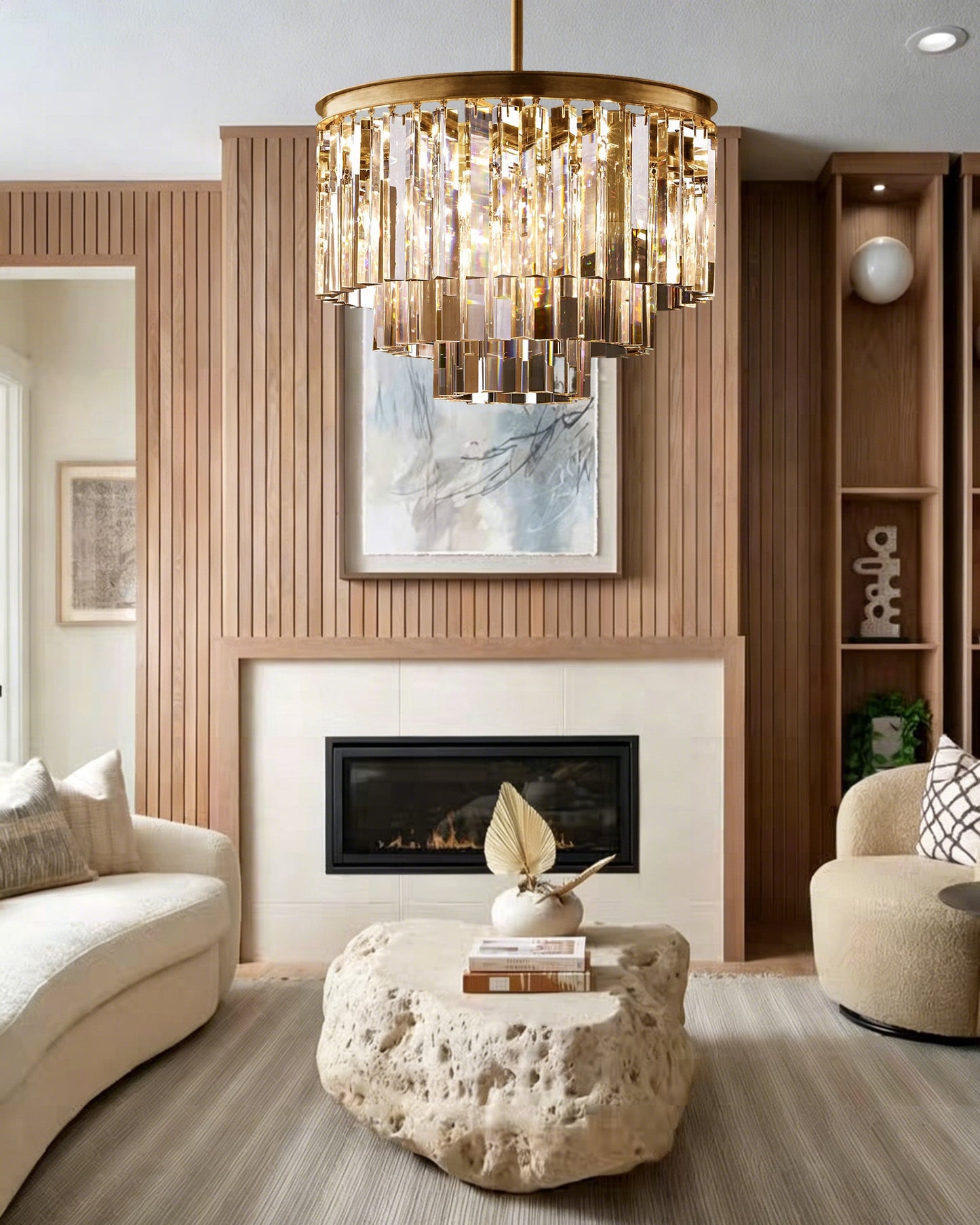 1920s Diomond Round Chandelier