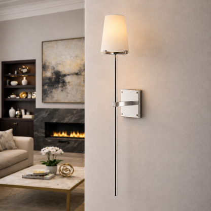 Parenlace Fabric Shade Torch Sconce