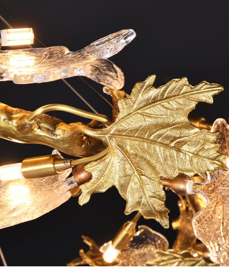 TLL Branch Maple Leaf Crystal Chandelier