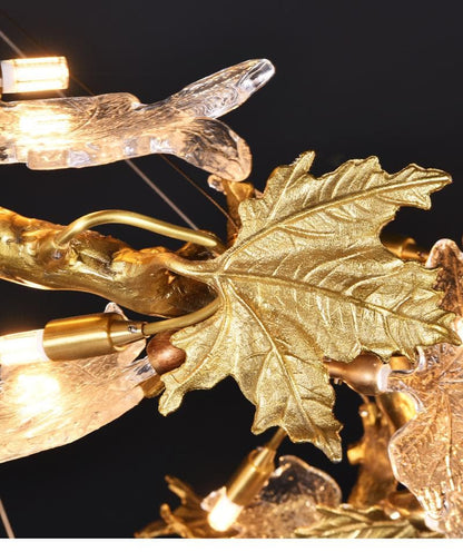 TLL Branch Maple Leaf Crystal Chandelier