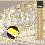 6 Tier Crystal Ring Chandelier for High Ceiling