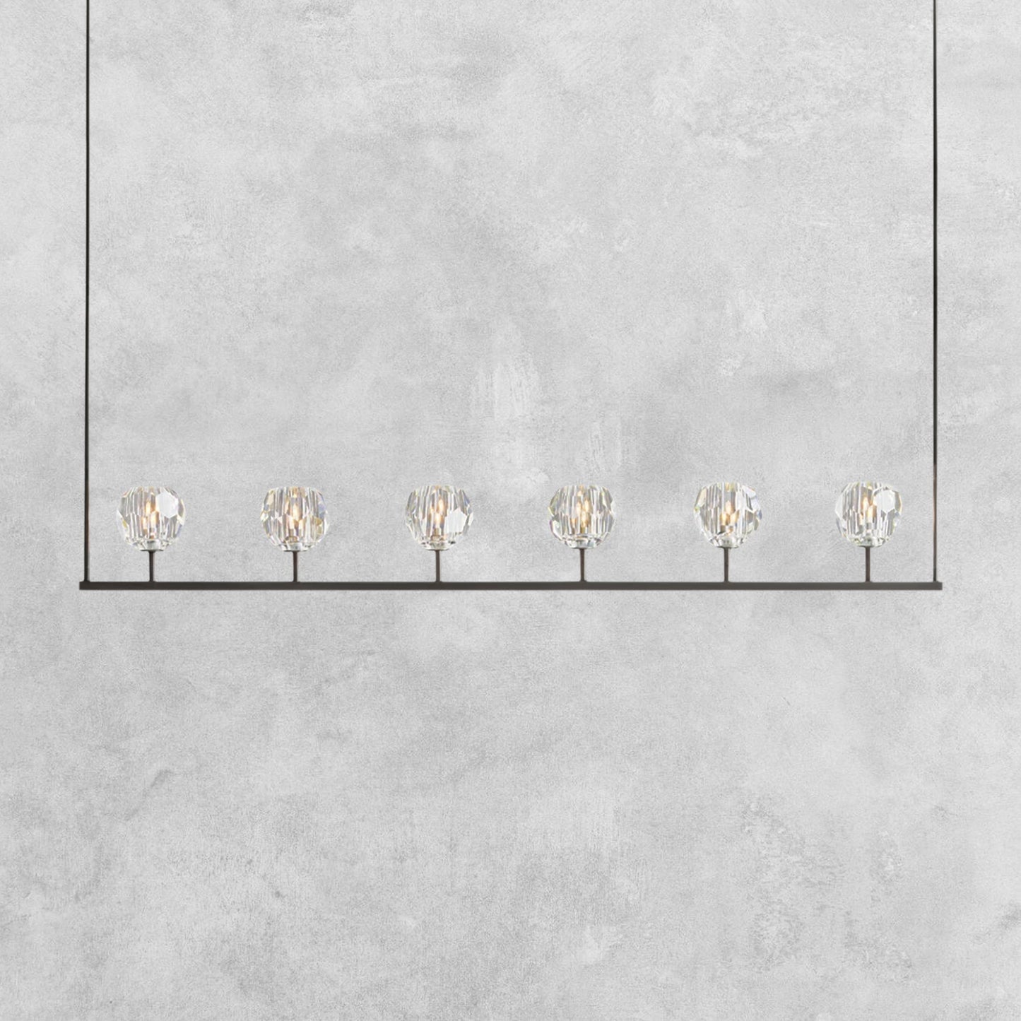 Bouble De Crystal Ball Linear Chandelier 48" 60"