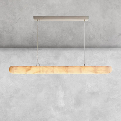 Riora Lisse Alabaster Linear Chandelier 60" 80"