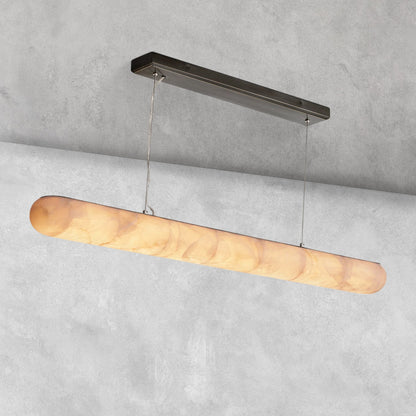 Riora Lisse Alabaster Linear Chandelier 60" 80"