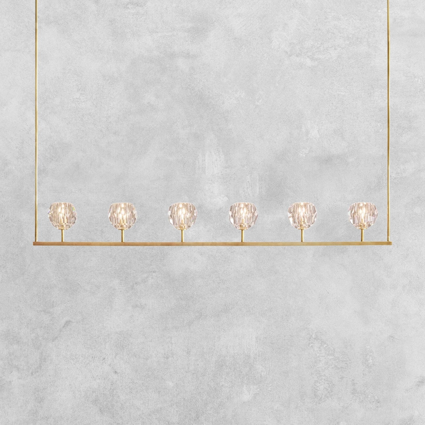 Bouble De Crystal Ball Linear Chandelier 48" 60"