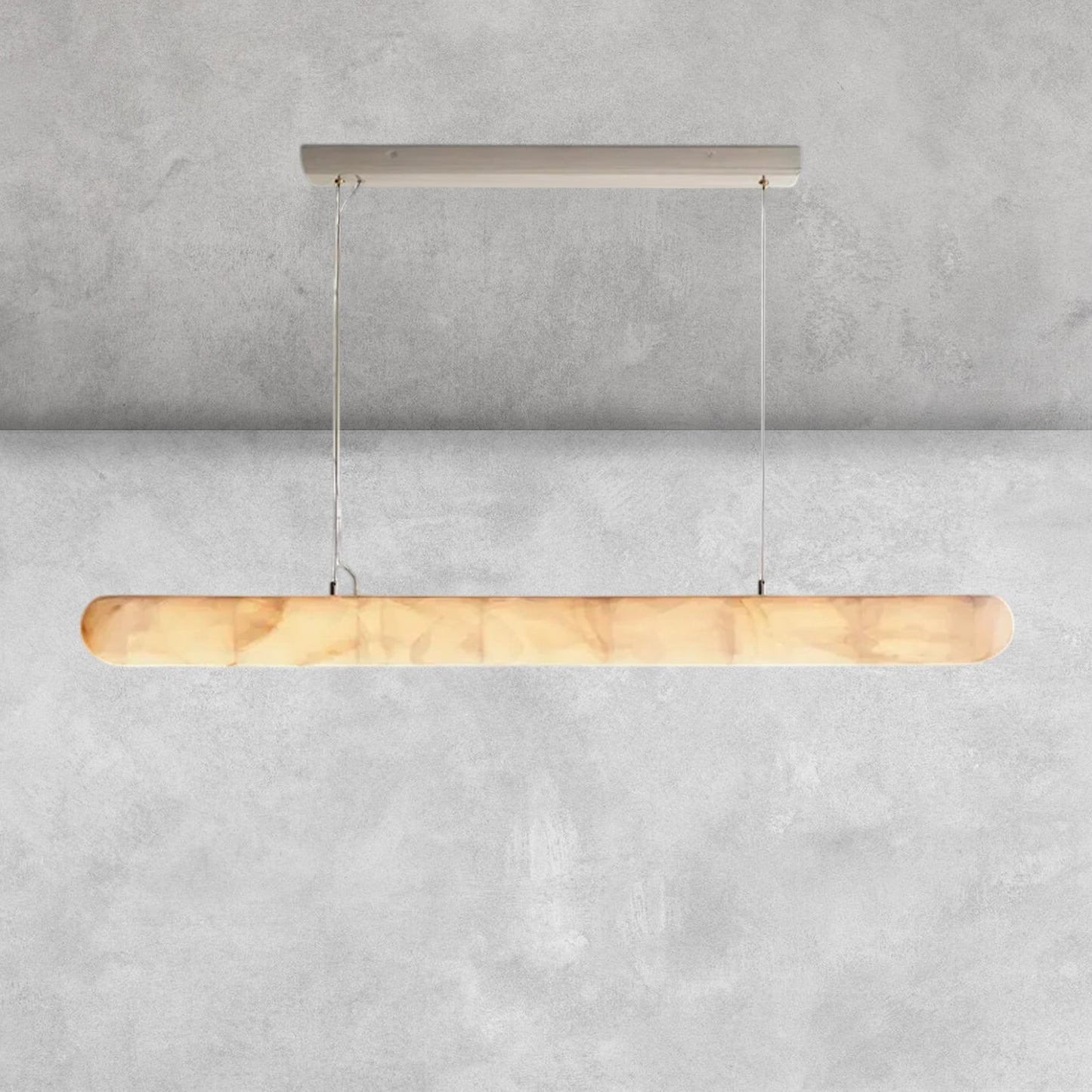Riora Lisse Alabaster Linear Chandelier 60" 80"