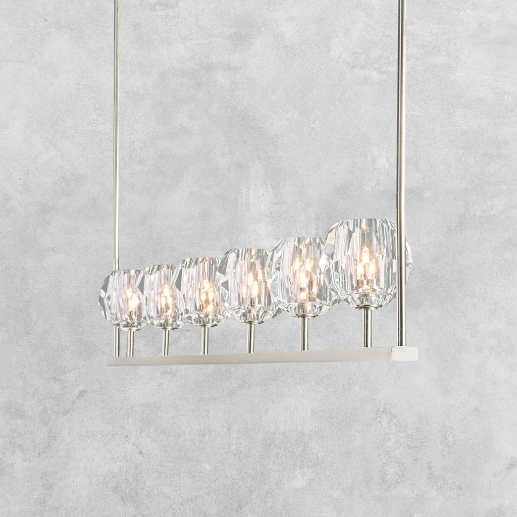 Bouble De Crystal Ball Linear Chandelier 48" 60"