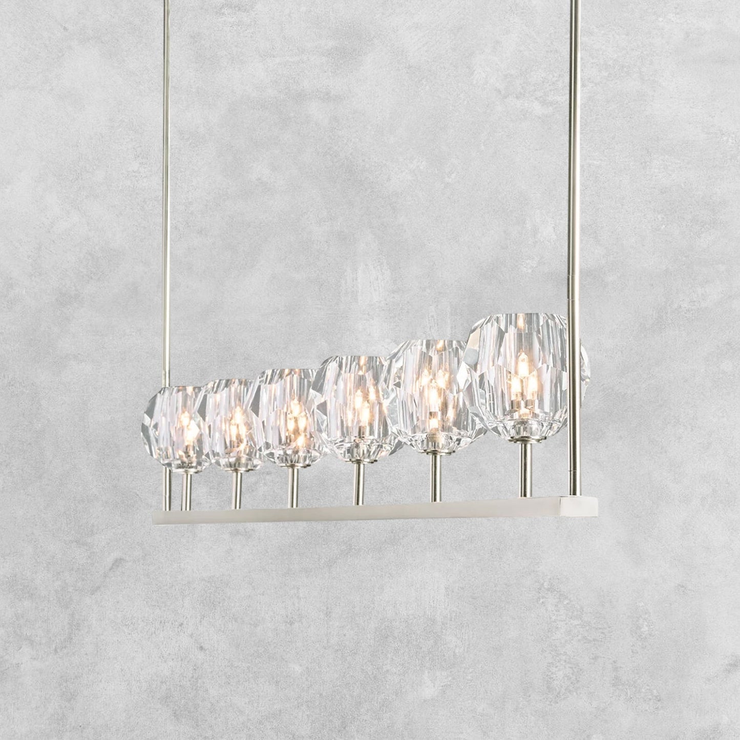 Bouble De Crystal Ball Linear Chandelier 48" 60"