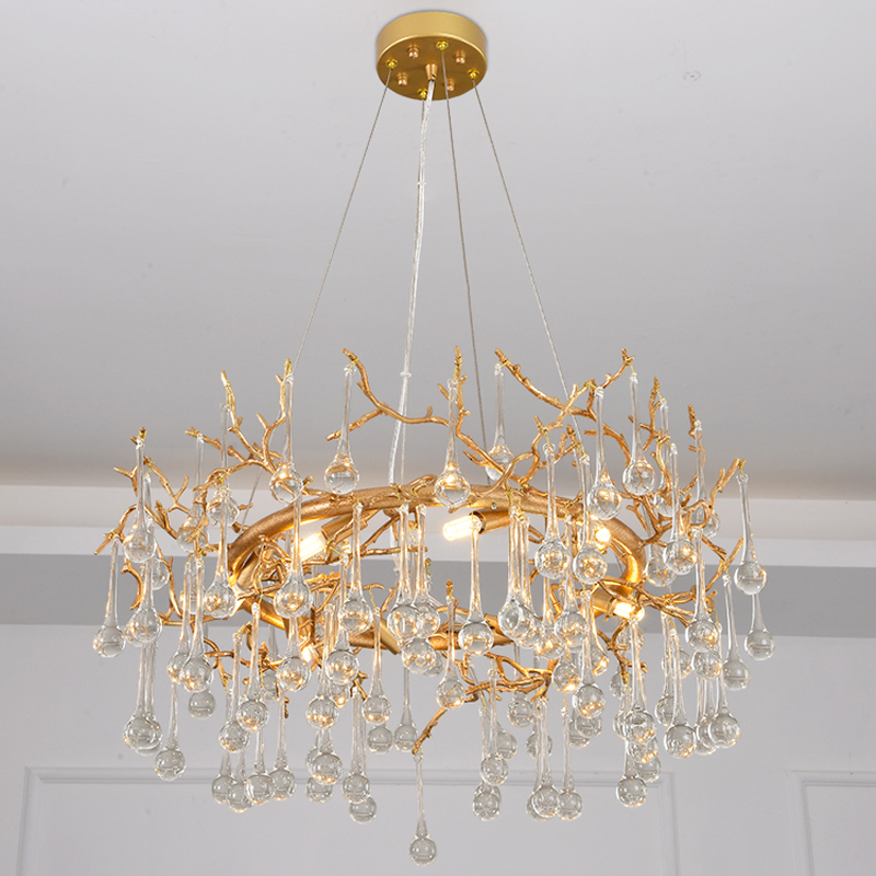 Avis Clear Crystal Ring Branch Chandelier