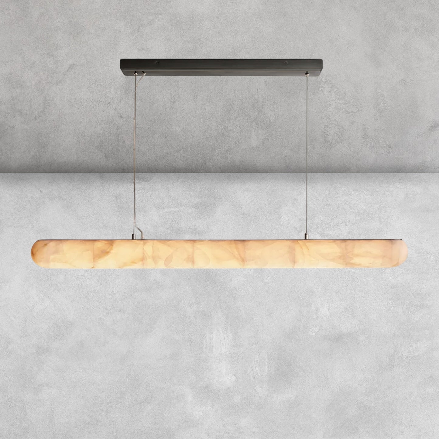 Riora Lisse Alabaster Linear Chandelier 60" 80"
