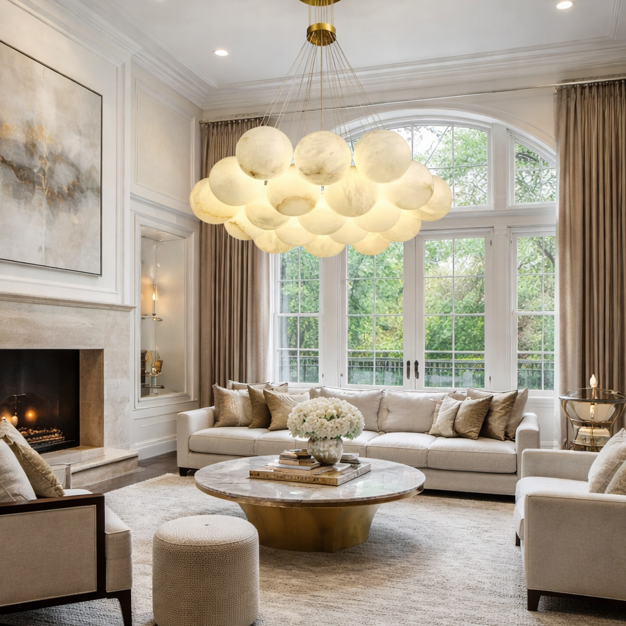 Lunar Alabaster Spherical Chandelier