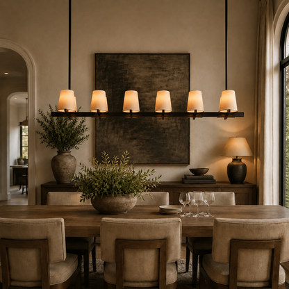 Parenlace Fabric Shade Linear Chandelier