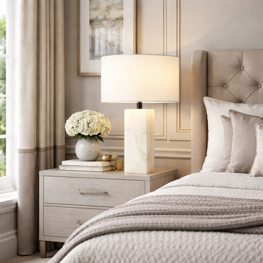 Sarezzoe Stone Square Table Lamp