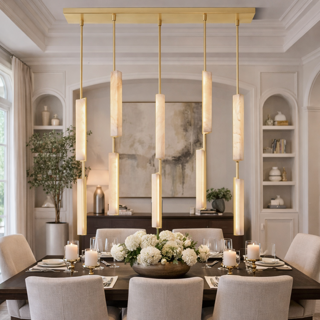 Audocon Alabaster Linear Chandelier