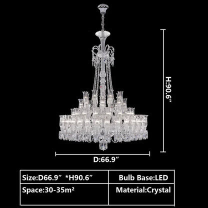 Multi Layer Chrome Crystal Chandelier in French Style with Romantic Branch Flowers for Grand Hallway and Staircase