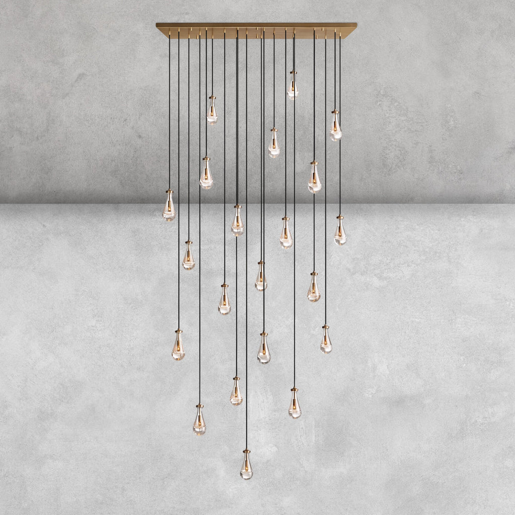 Raindrop Glass Linear Chandelier 54'' 72''