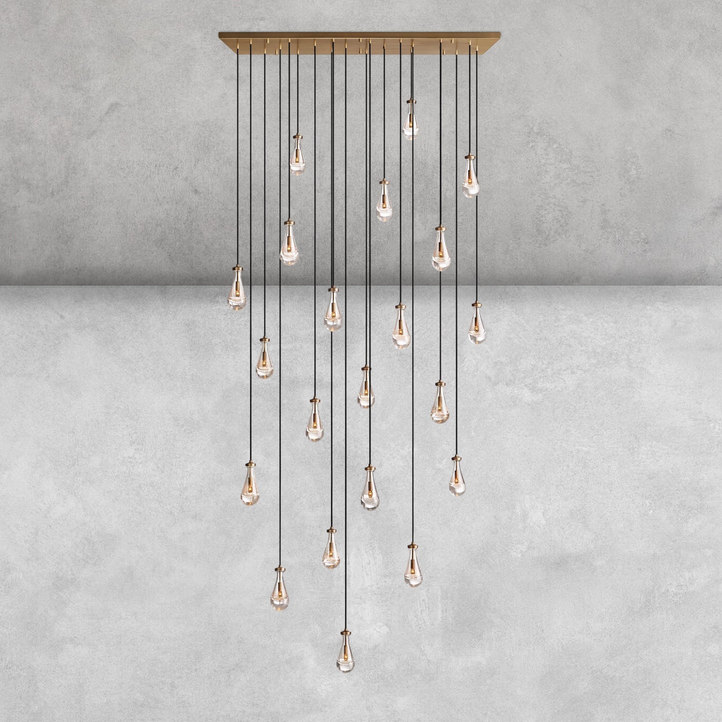 Raindrop Glass Linear Chandelier 54'' 72''