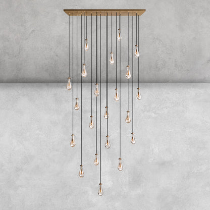Raindrop Glass Linear Chandelier 54'' 72''