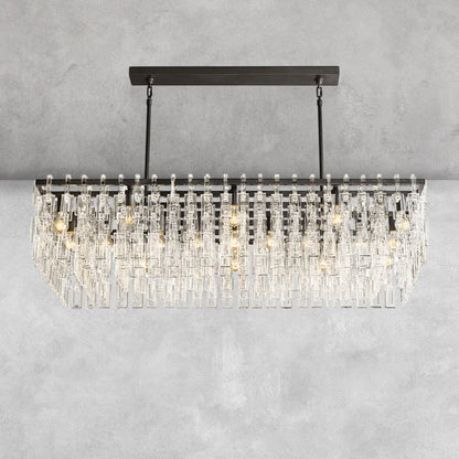 Aurelia K9 Crystal Modern Rectangular Chandelier 60"